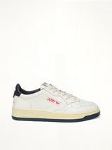 Maison Kitsune Medalist Sneaker in White/Blue Side View | AUTRY