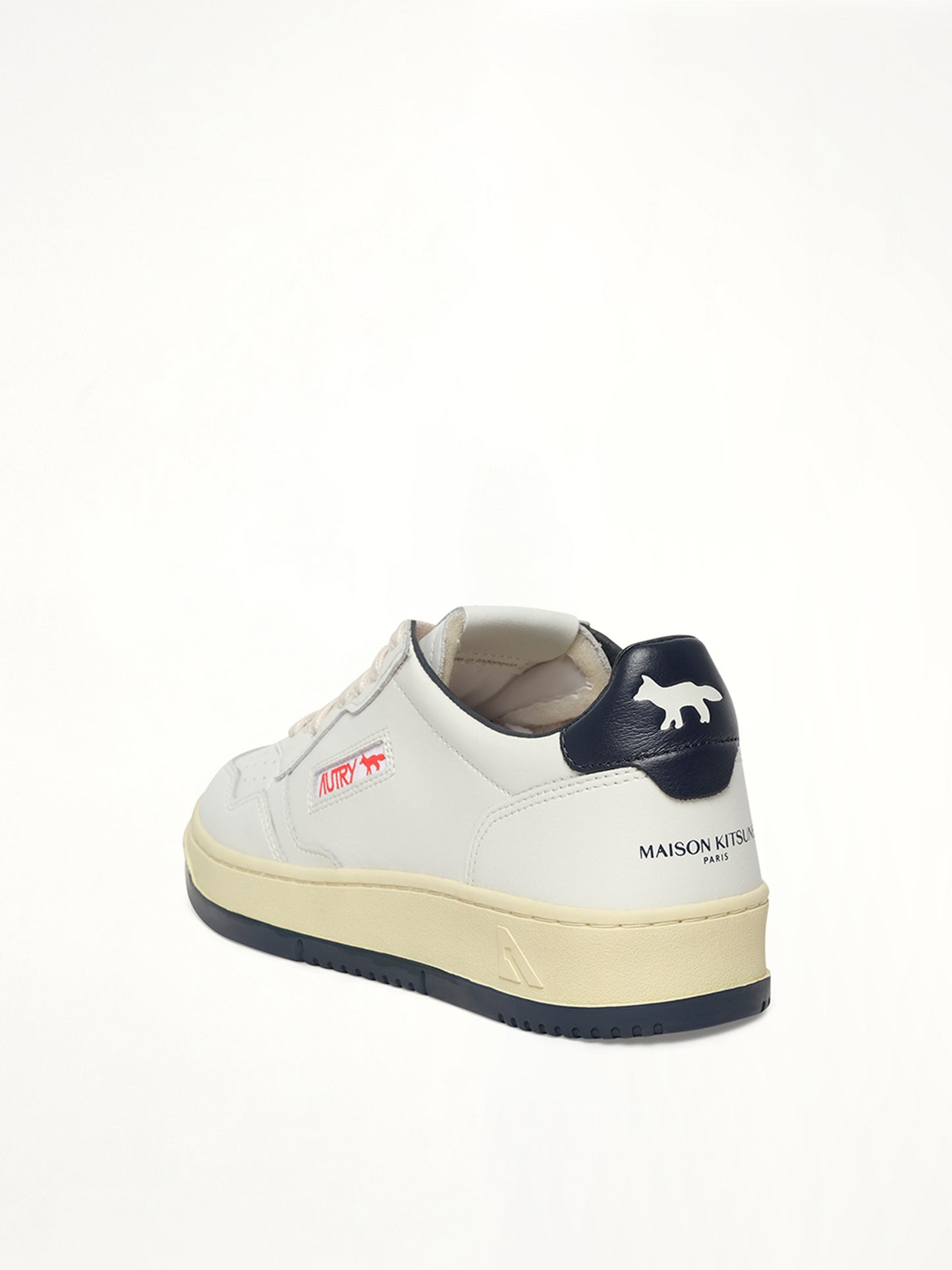 Maison Kitsune Medalist Sneaker in White/Blue