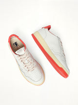 Maison Kitsune Medalist Sneaker in White/Red Top View | AUTRY
