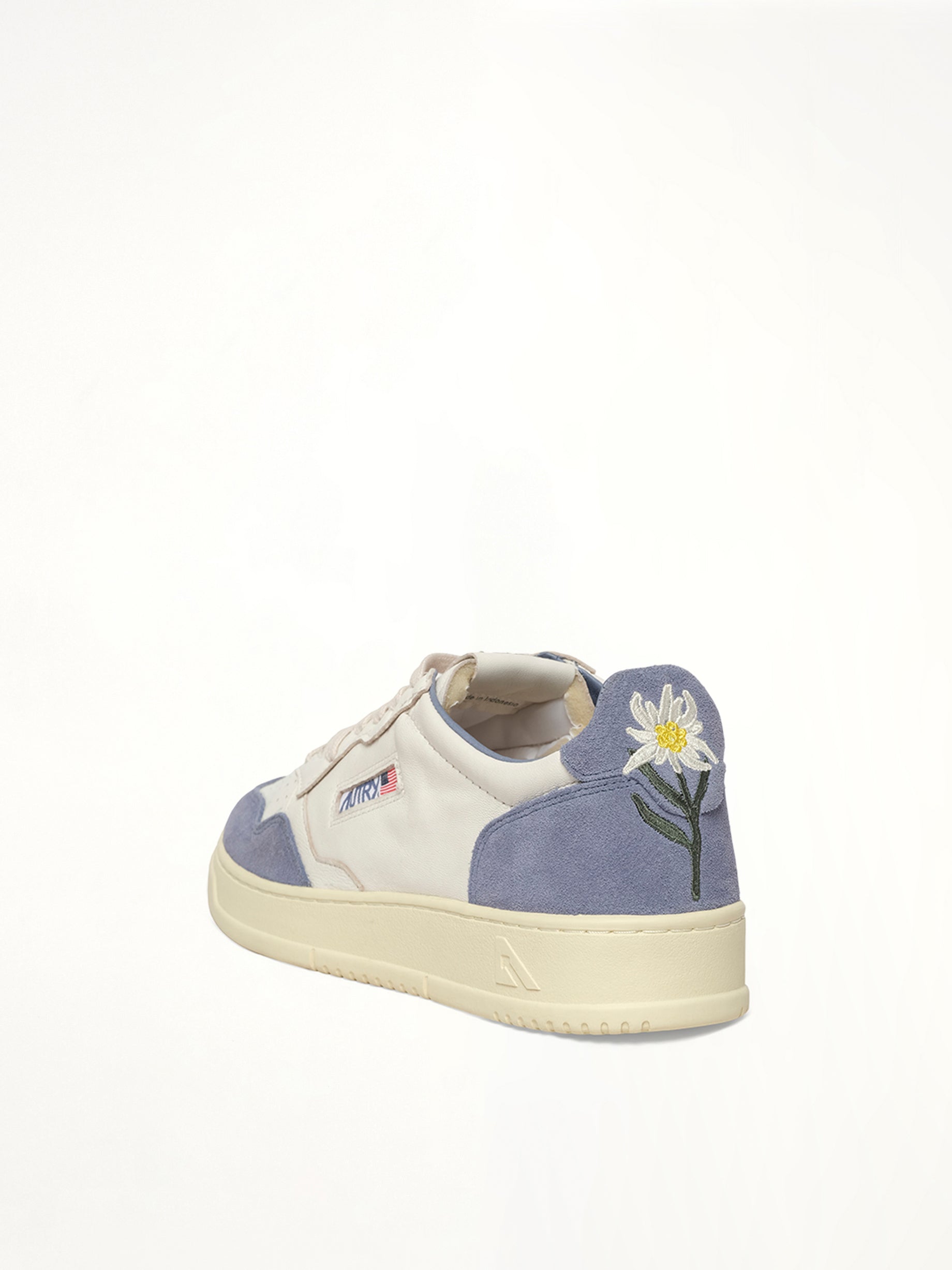 Medalist Low Sneaker in White/Claudia Back View | AUTRY