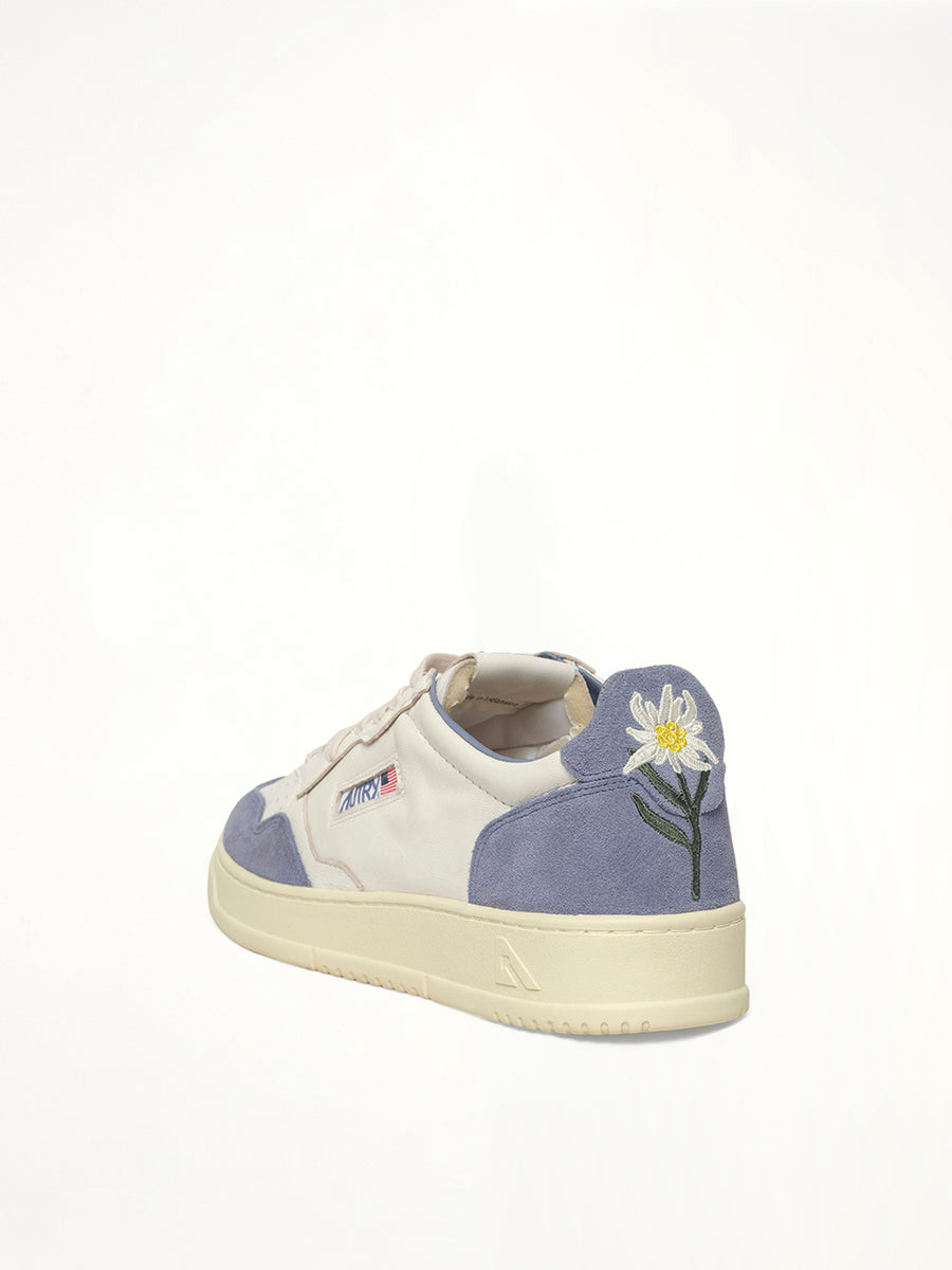 Medalist Low Sneaker in White/Claudia Back View | AUTRY