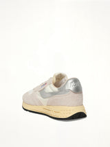 Reelwind Low Sneaker in White/Silver Back View | AUTRY