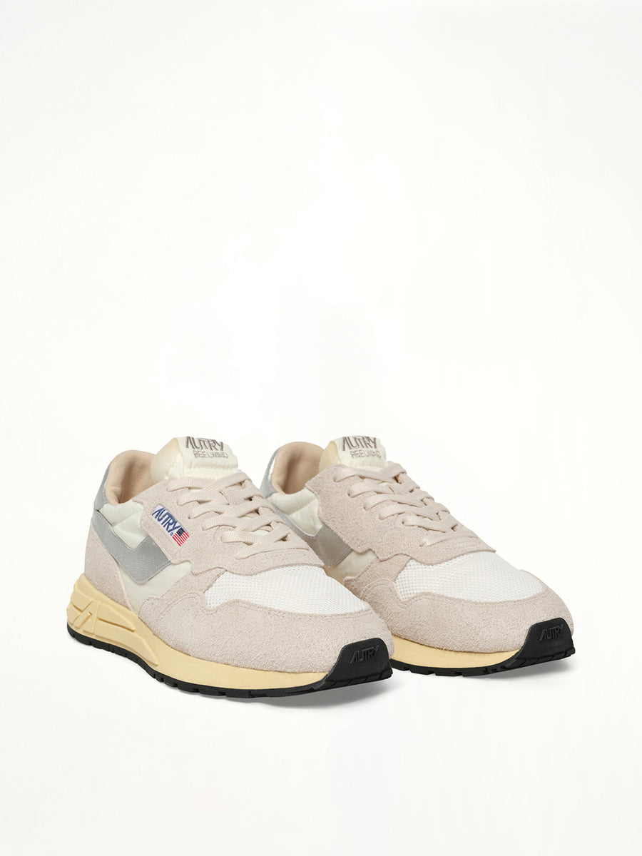 Reelwind Low Sneaker in White/Silver Front View | AUTRY