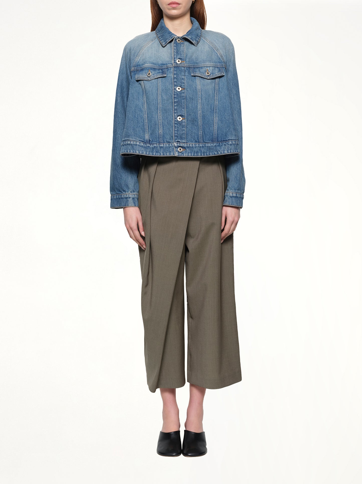 Trapeze Jacket in Denim Blue