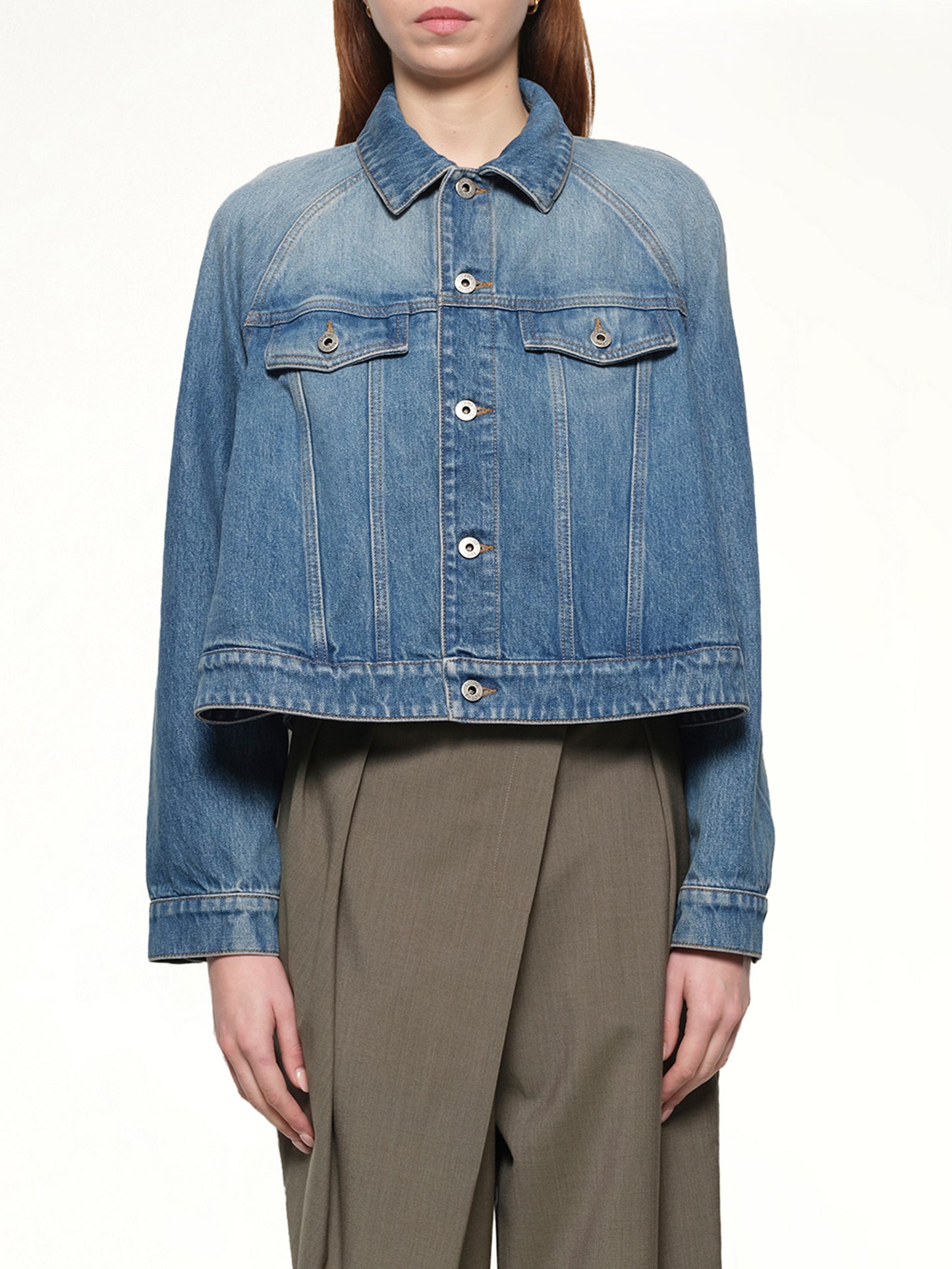 Trapeze Jacket in Denim Blue