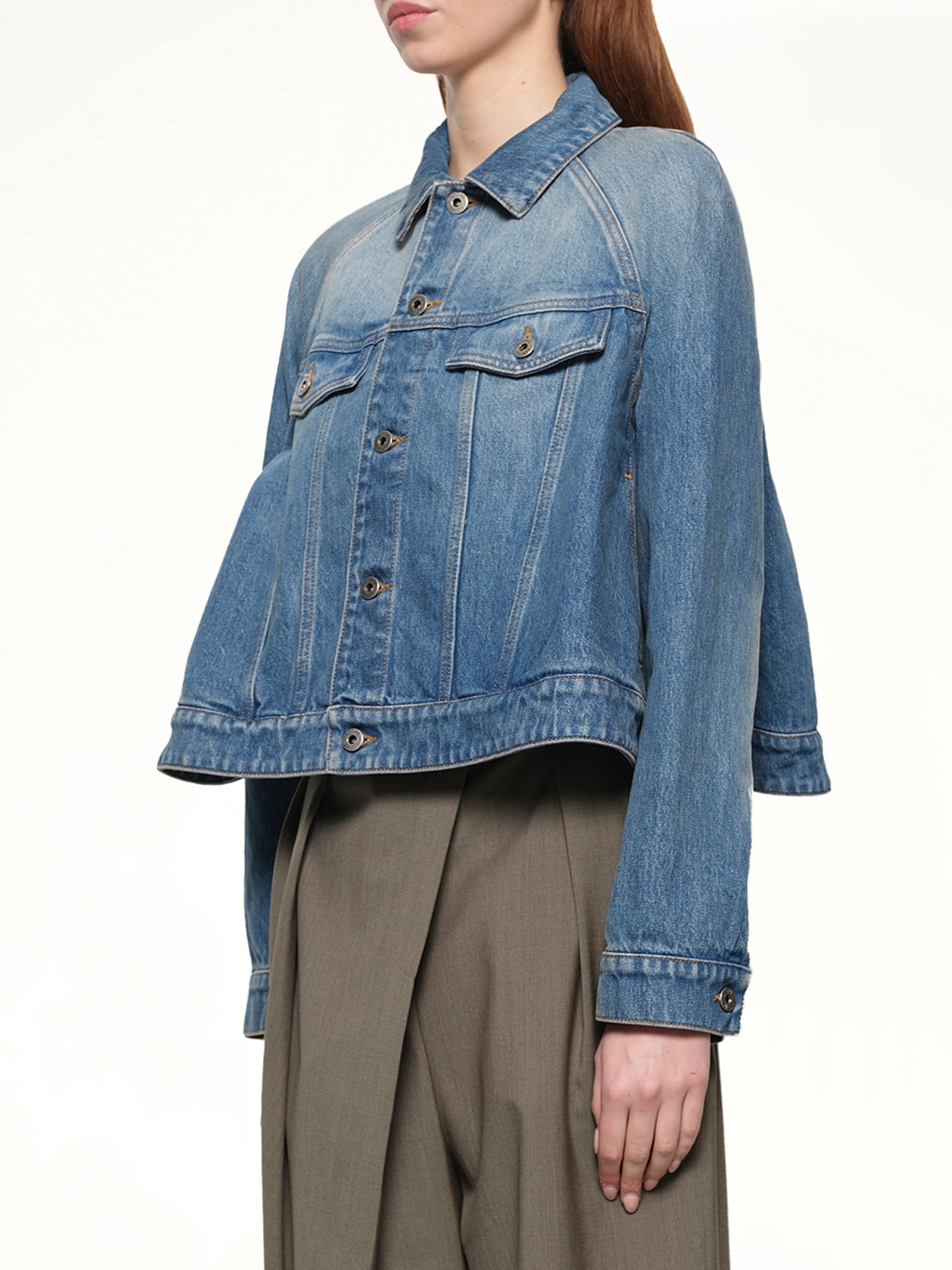 Trapeze Jacket in Denim Blue