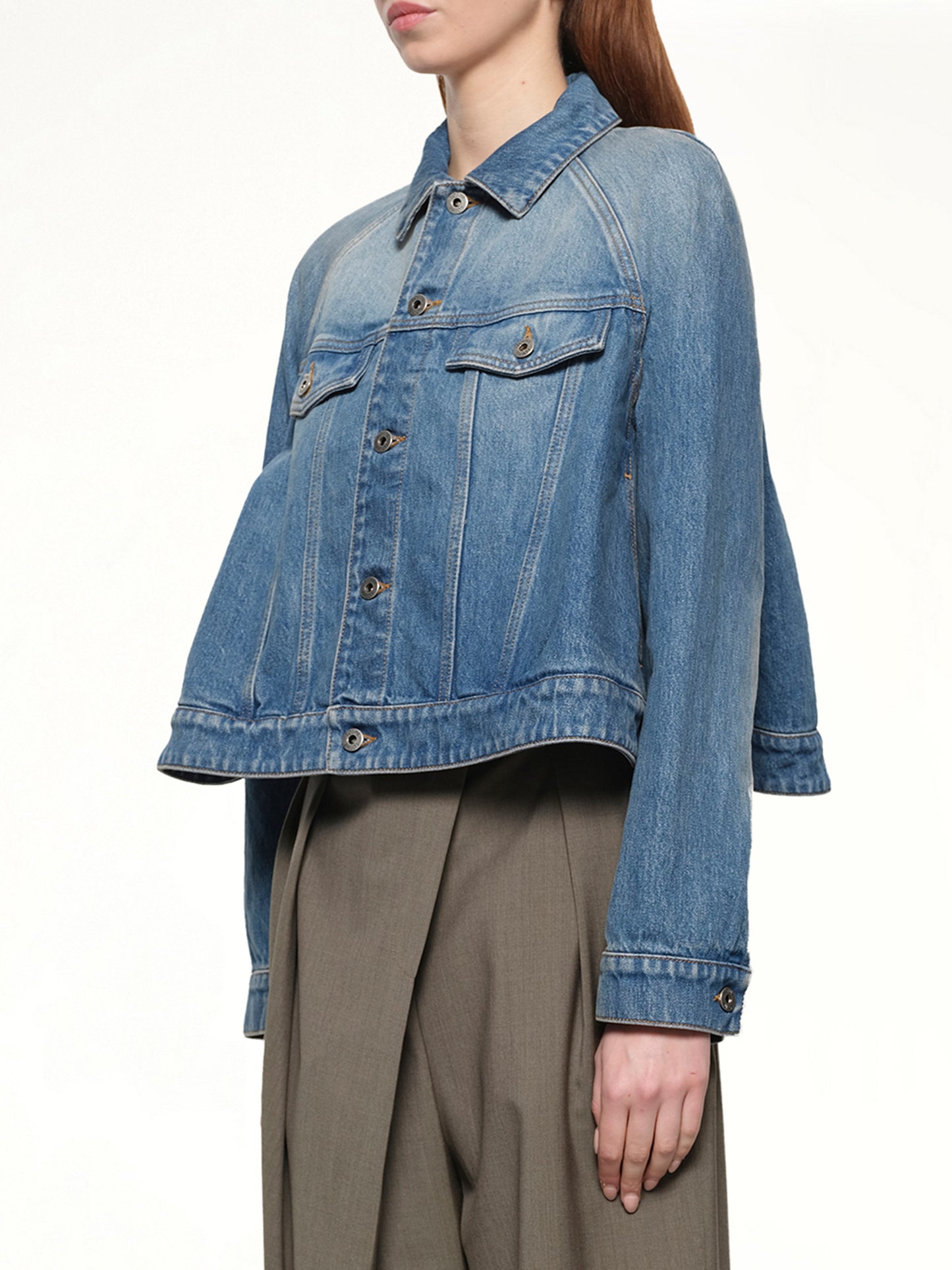 Trapeze Jacket in Denim Blue