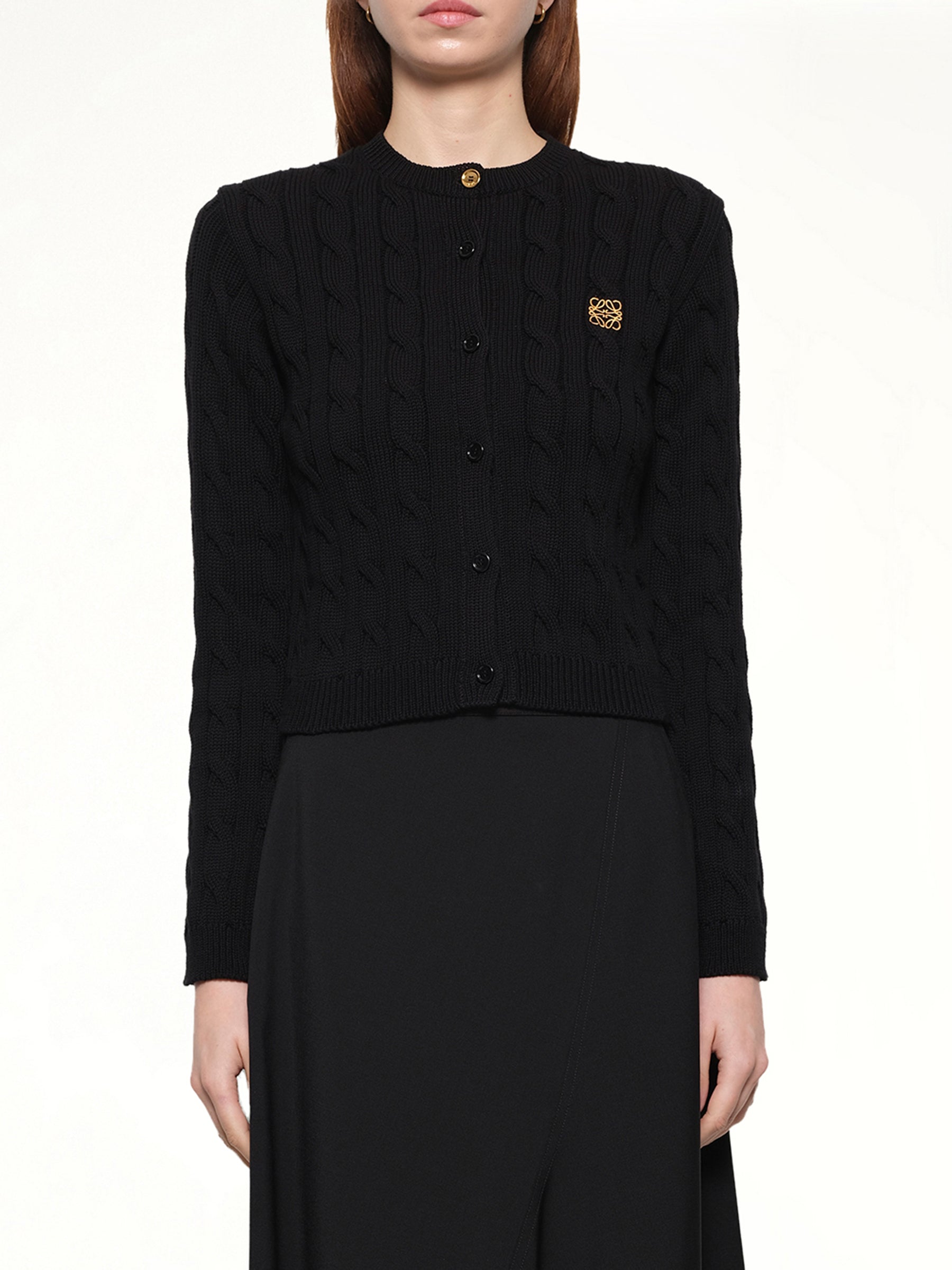 Fitted Cardigan in Black