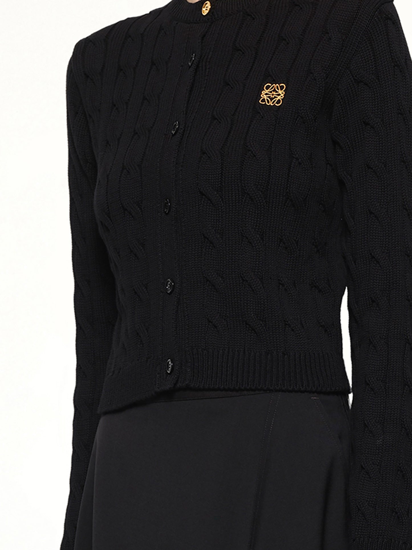 Fitted Cardigan in Black