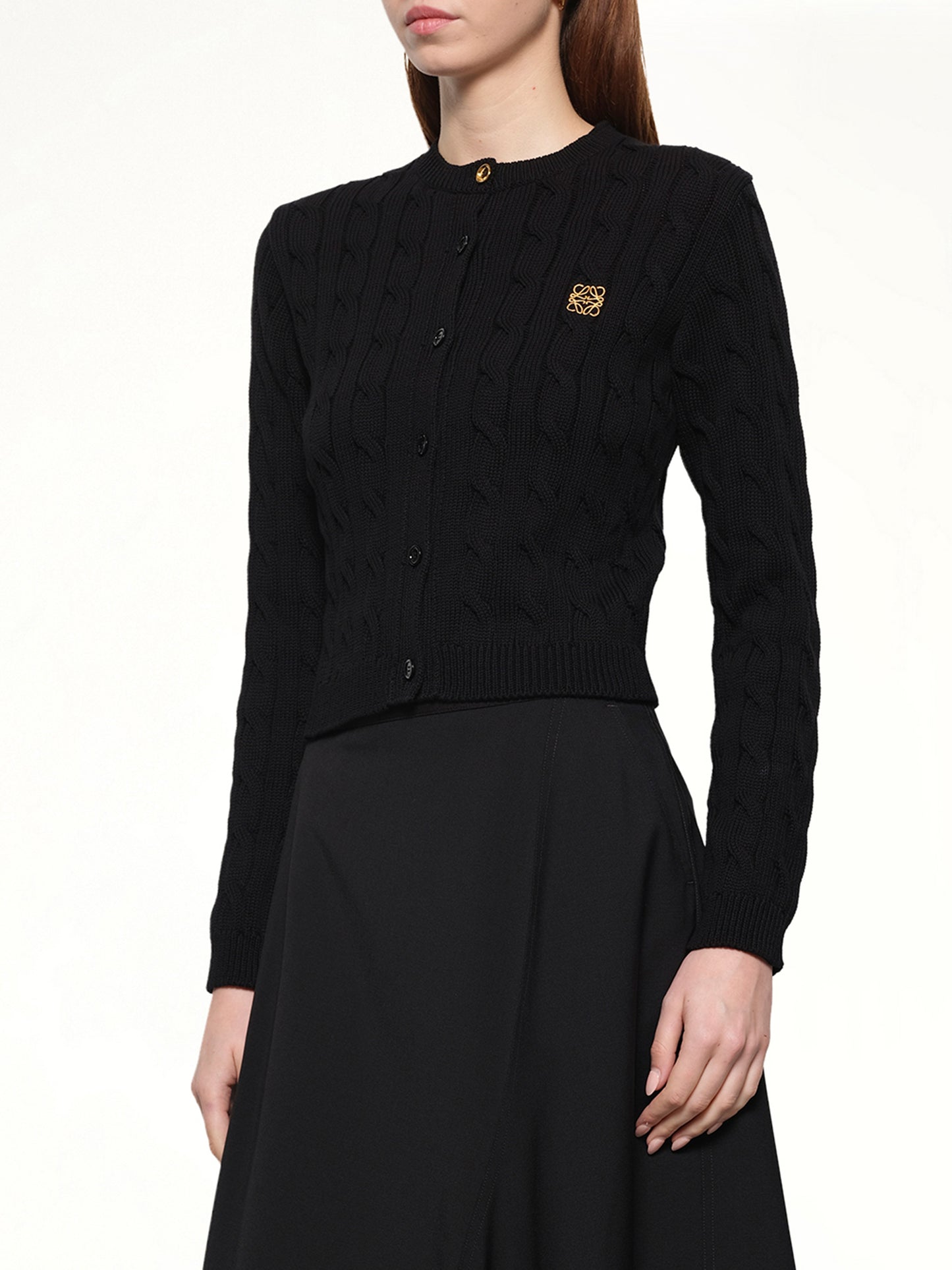 Fitted Cardigan in Black