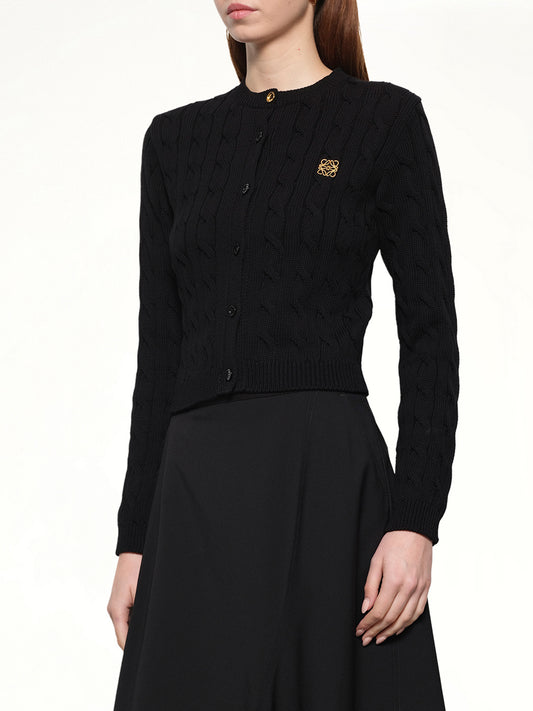 Fitted Cardigan in Black