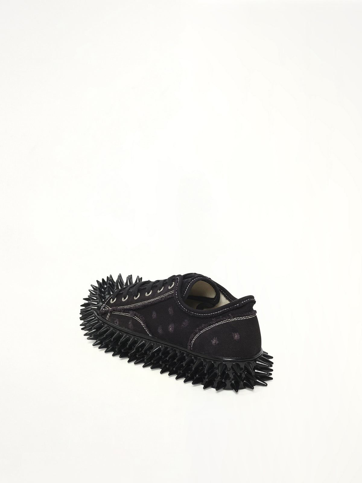 Spiky Canvas Sneaker in Black Back View | DOUBLET