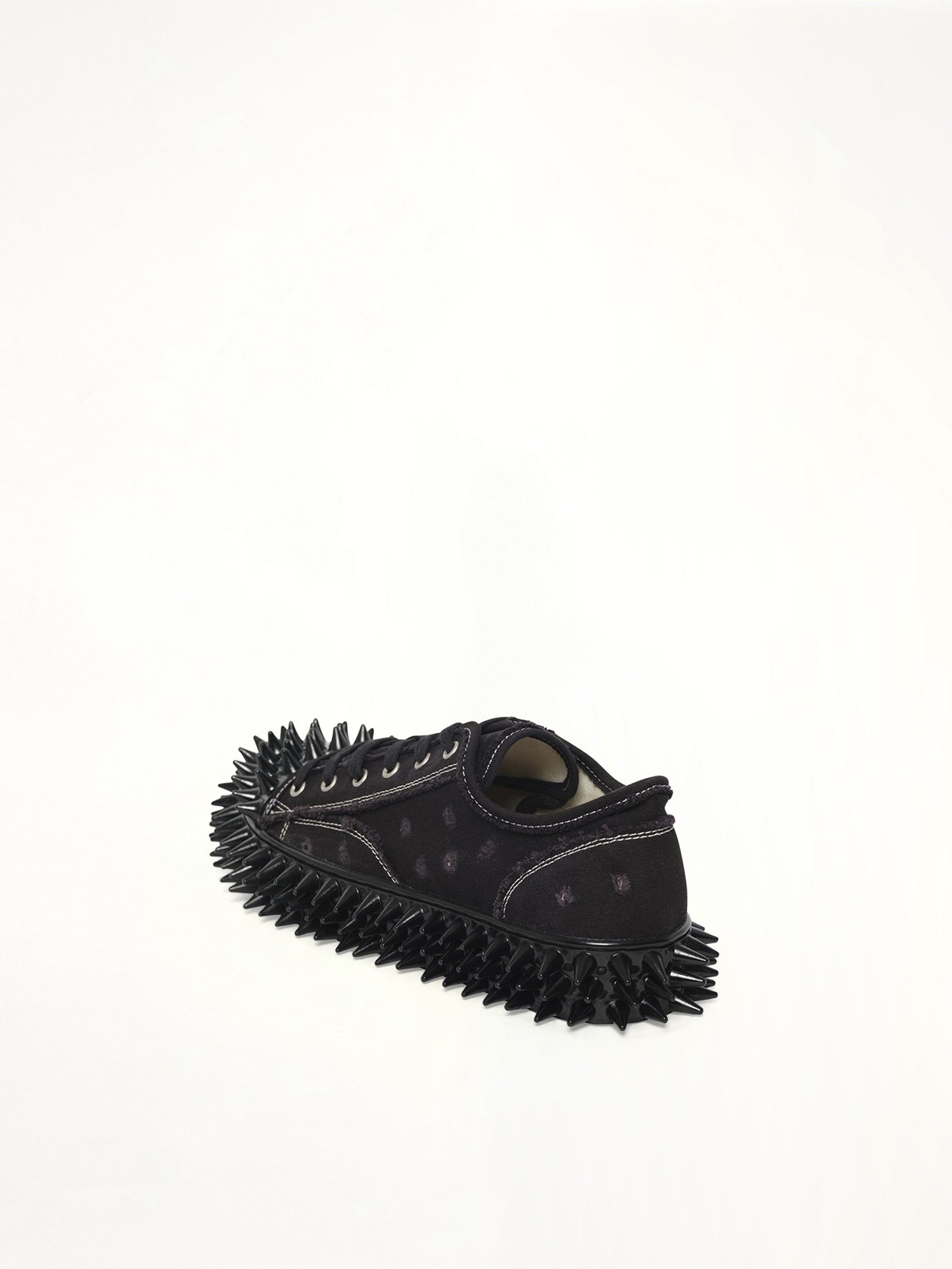Spiky Canvas Sneaker in Black Back View | DOUBLET