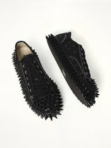 Spiky Canvas Sneaker in Black Top View | DOUBLET