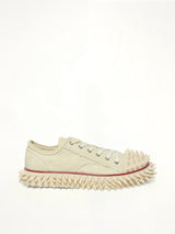 Spiky Canvas Sneaker in Ivory Side View | DOUBLET