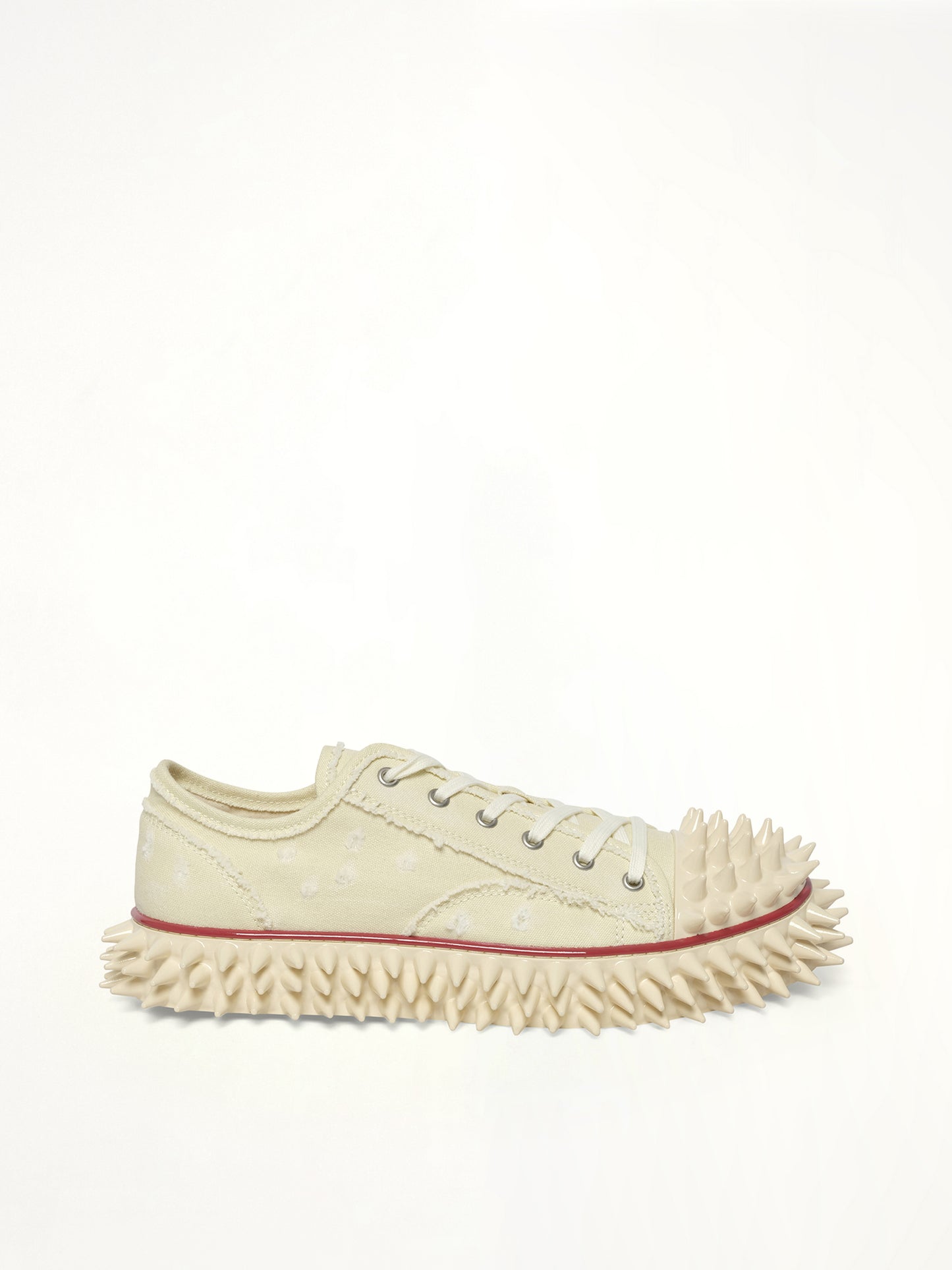 Spiky Canvas Sneaker in Ivory