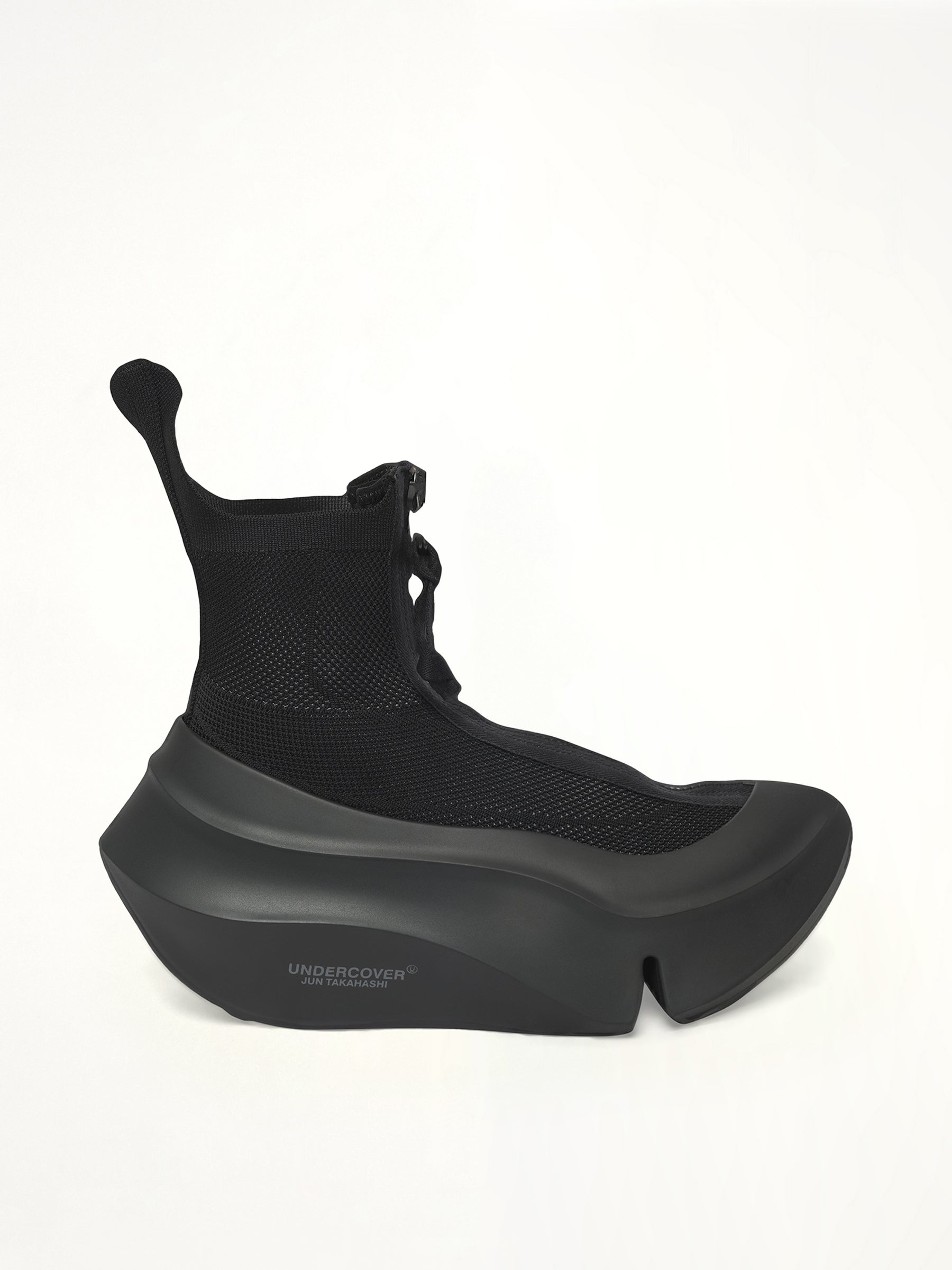 UC X Grounds Sneaker in Black Side View | UNDERCOVER