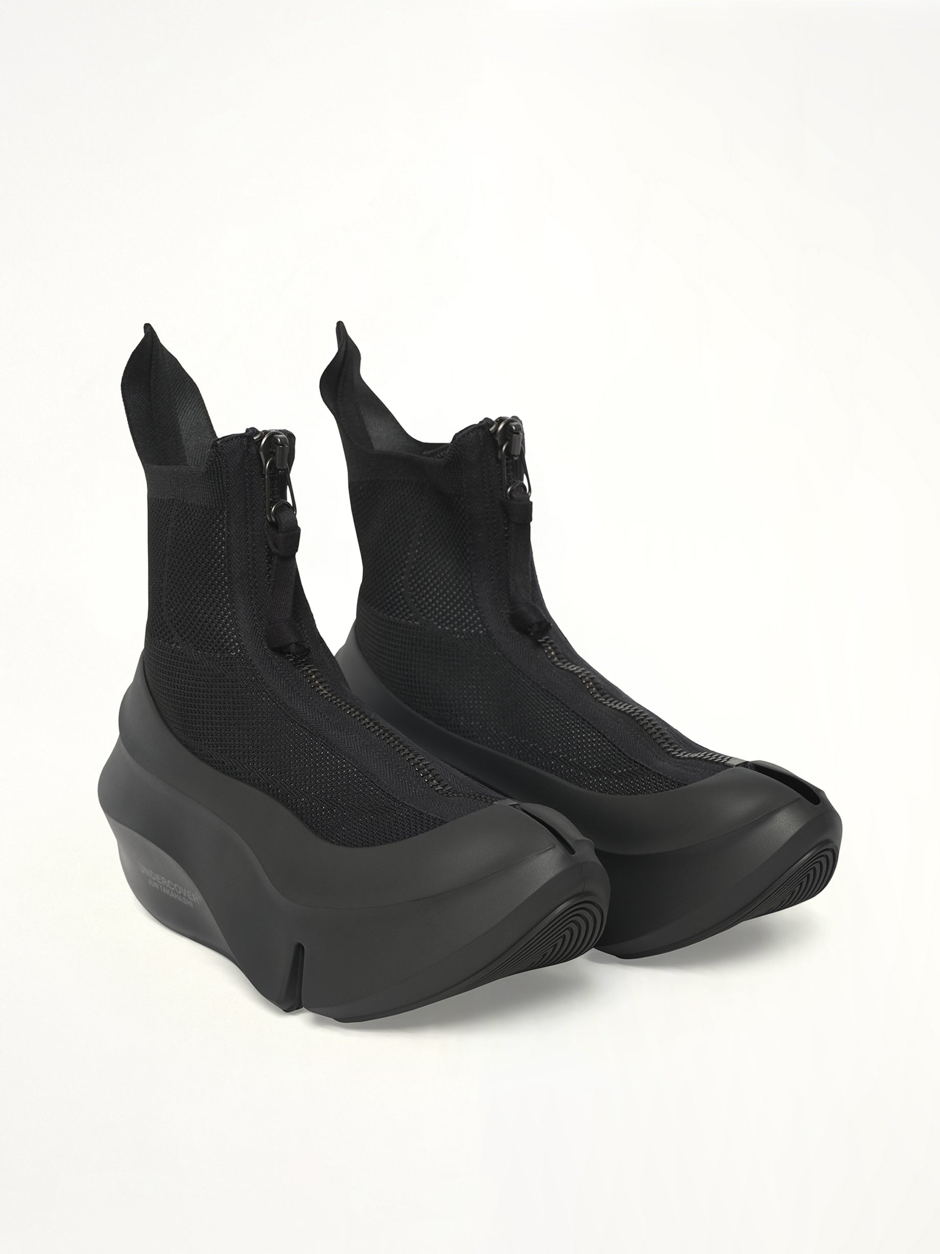 UC X Grounds Sneaker in Black Front View | UNDERCOVER