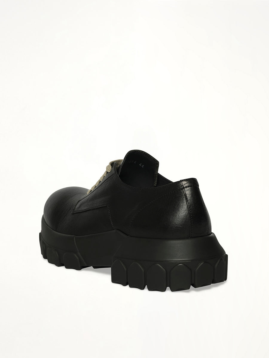 Laceup Bozo Tractor in Black Back View | RICK OWENS