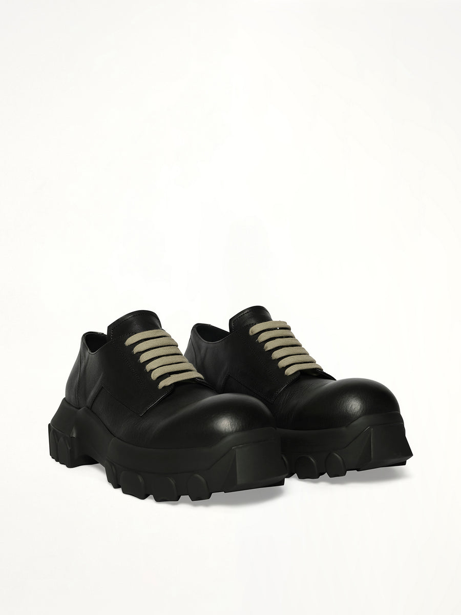 Laceup Bozo Tractor in Black Front View | RICK OWENS