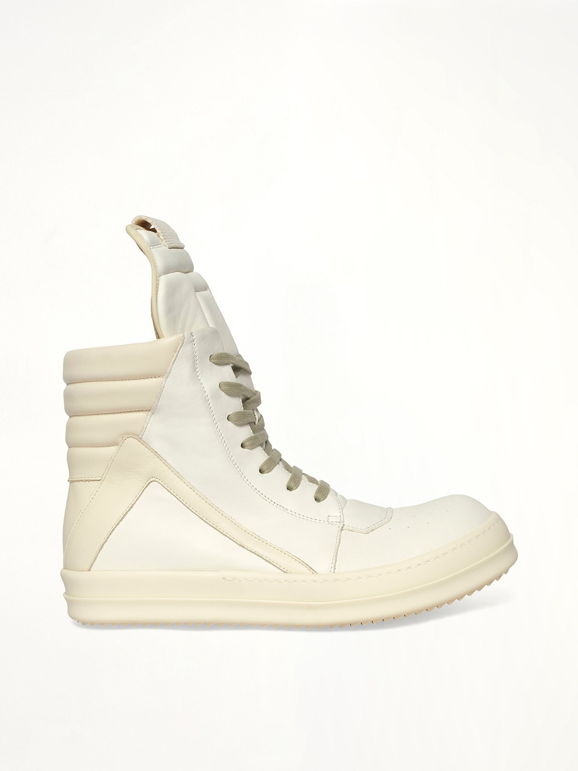 Geobasket in Milk/Milk/Milk Side View | RICK OWENS