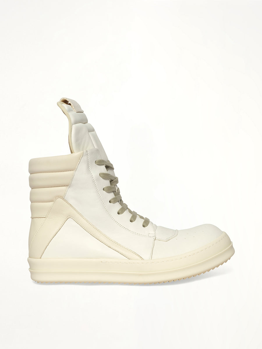 Geobasket in Milk/Milk/Milk Side View | RICK OWENS