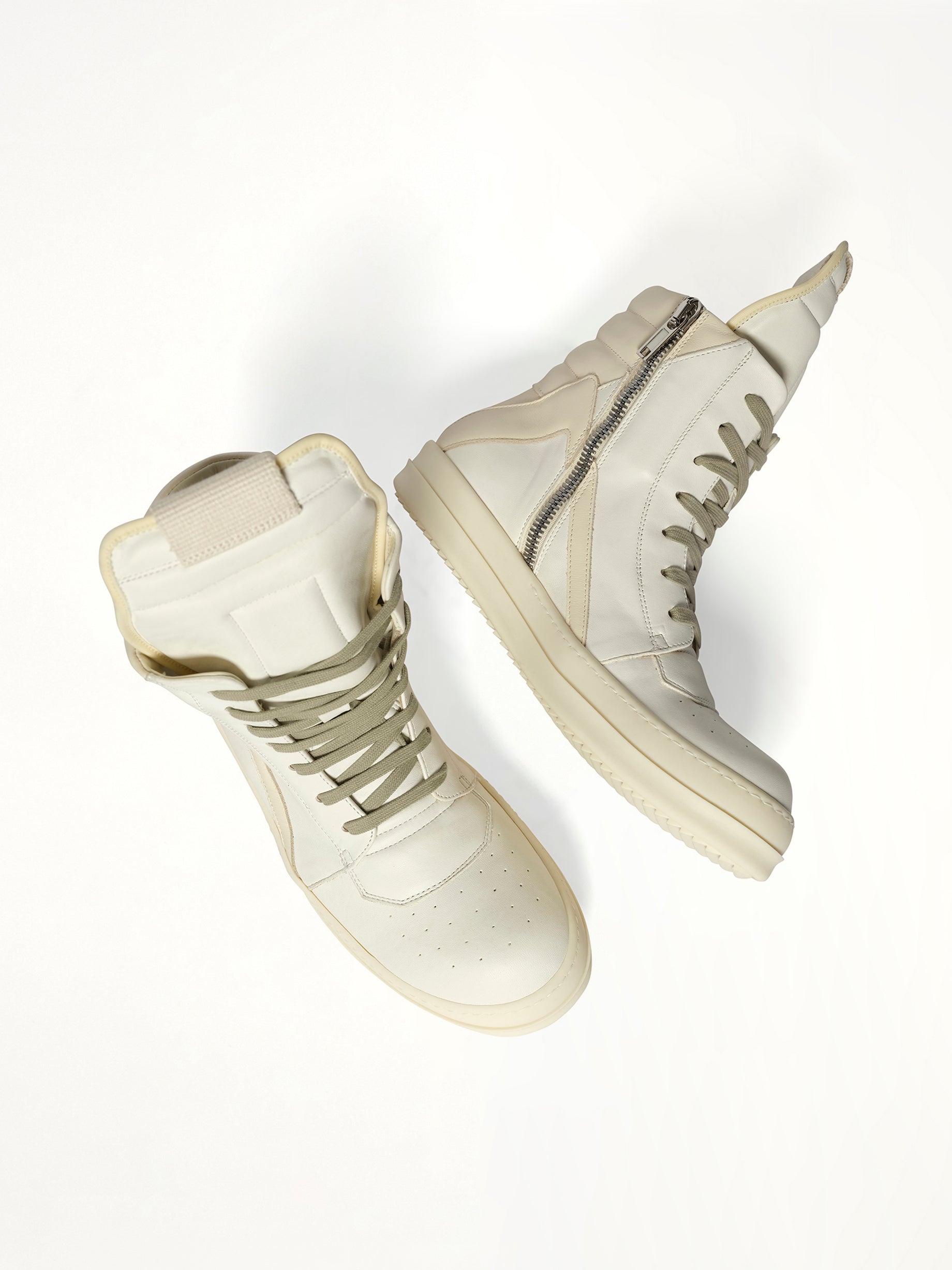 Geobasket in Milk/Milk/Milk Top View | RICK OWENS