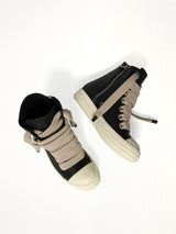 Jumbolace Sneaks in Black/Milk/Milk Top View | RICK OWENS