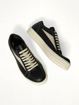 Vintage Sneaks in Black/Milk/Milk Top View | RICK OWENS