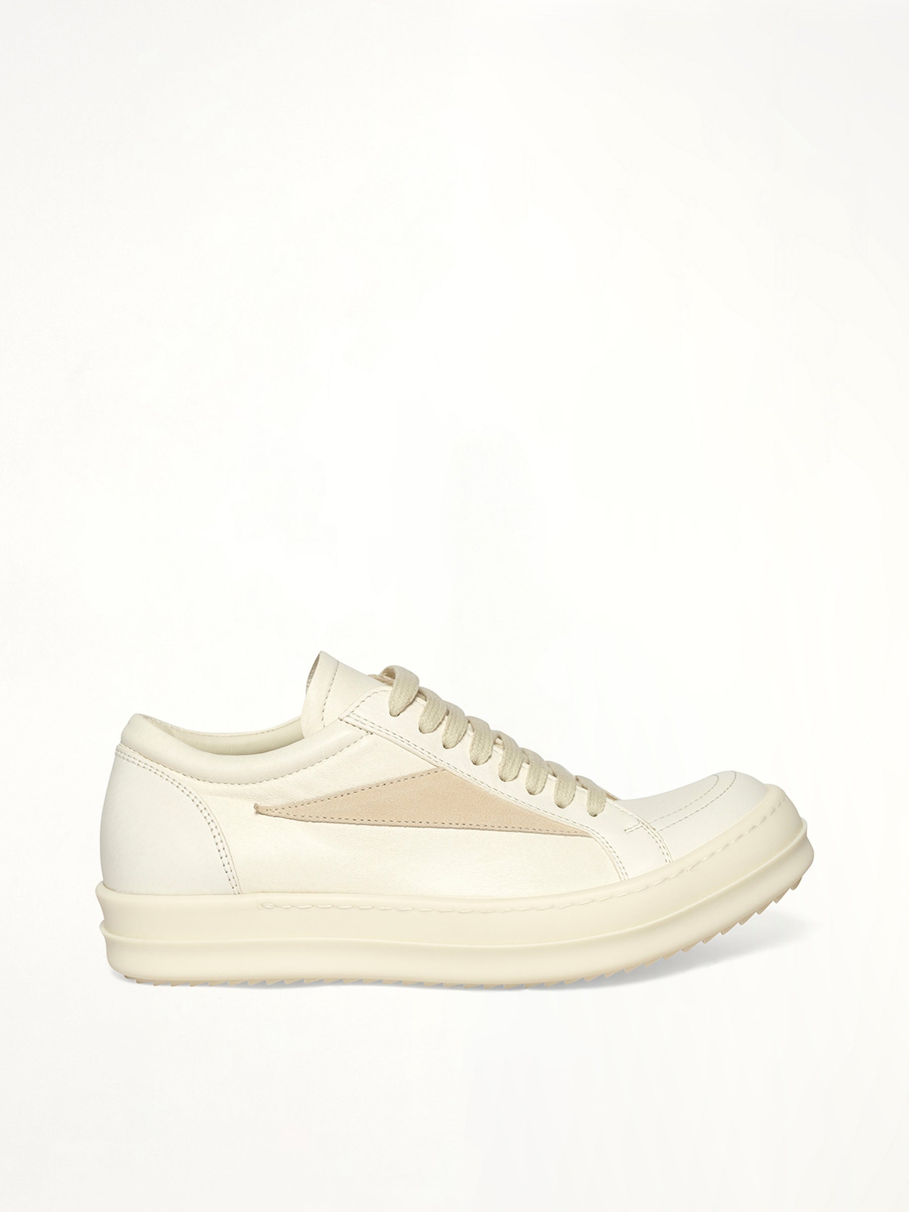 Vintage Sneaks in Milk/Milk/Milk Side View | RICK OWENS