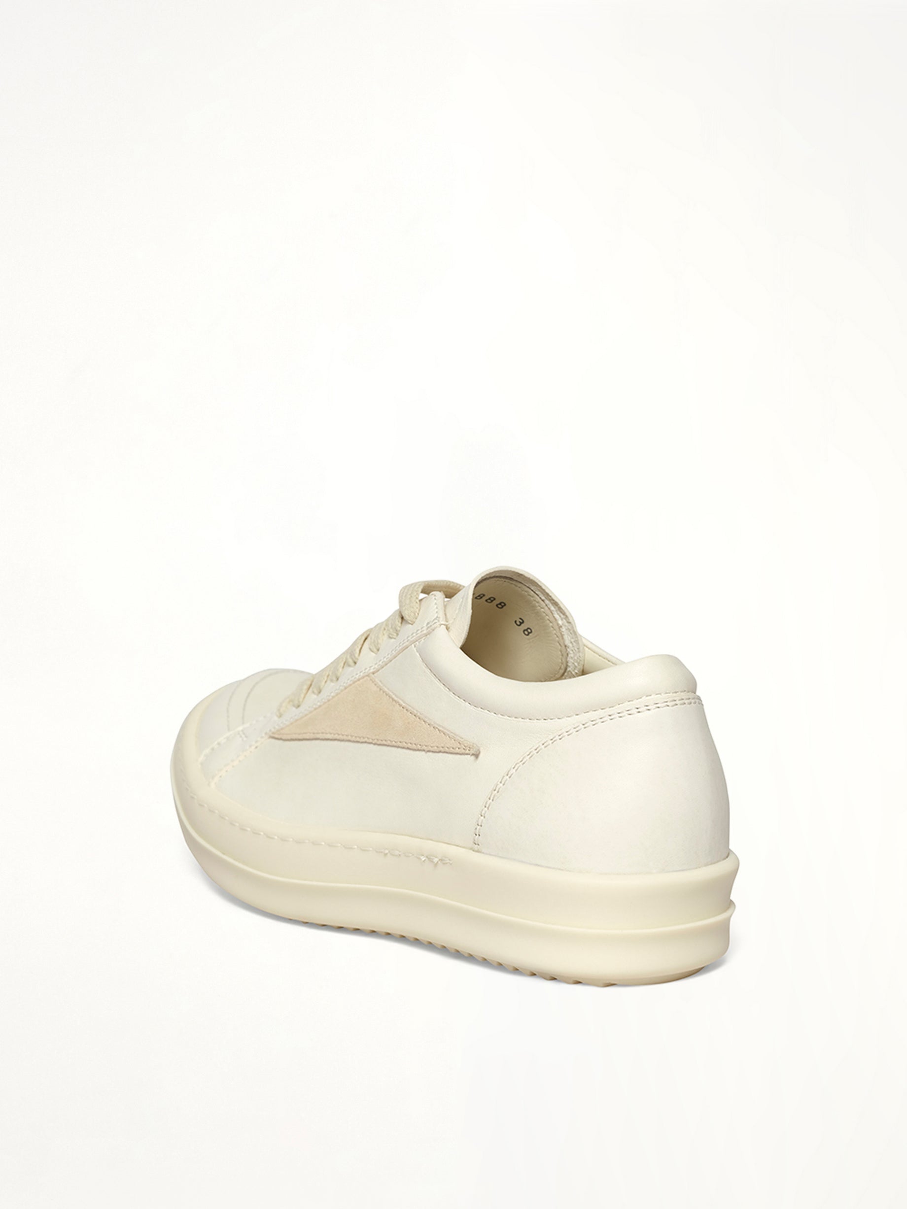 Vintage Sneaks in Milk/Milk/Milk Back View | RICK OWENS