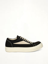 Vintage Sneaks in Black/Milk/Milk Side View | RICK OWENS DRKSHDW