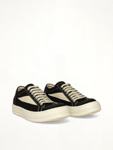 Vintage Sneaks in Black/Milk/Milk Front View | RICK OWENS DRKSHDW