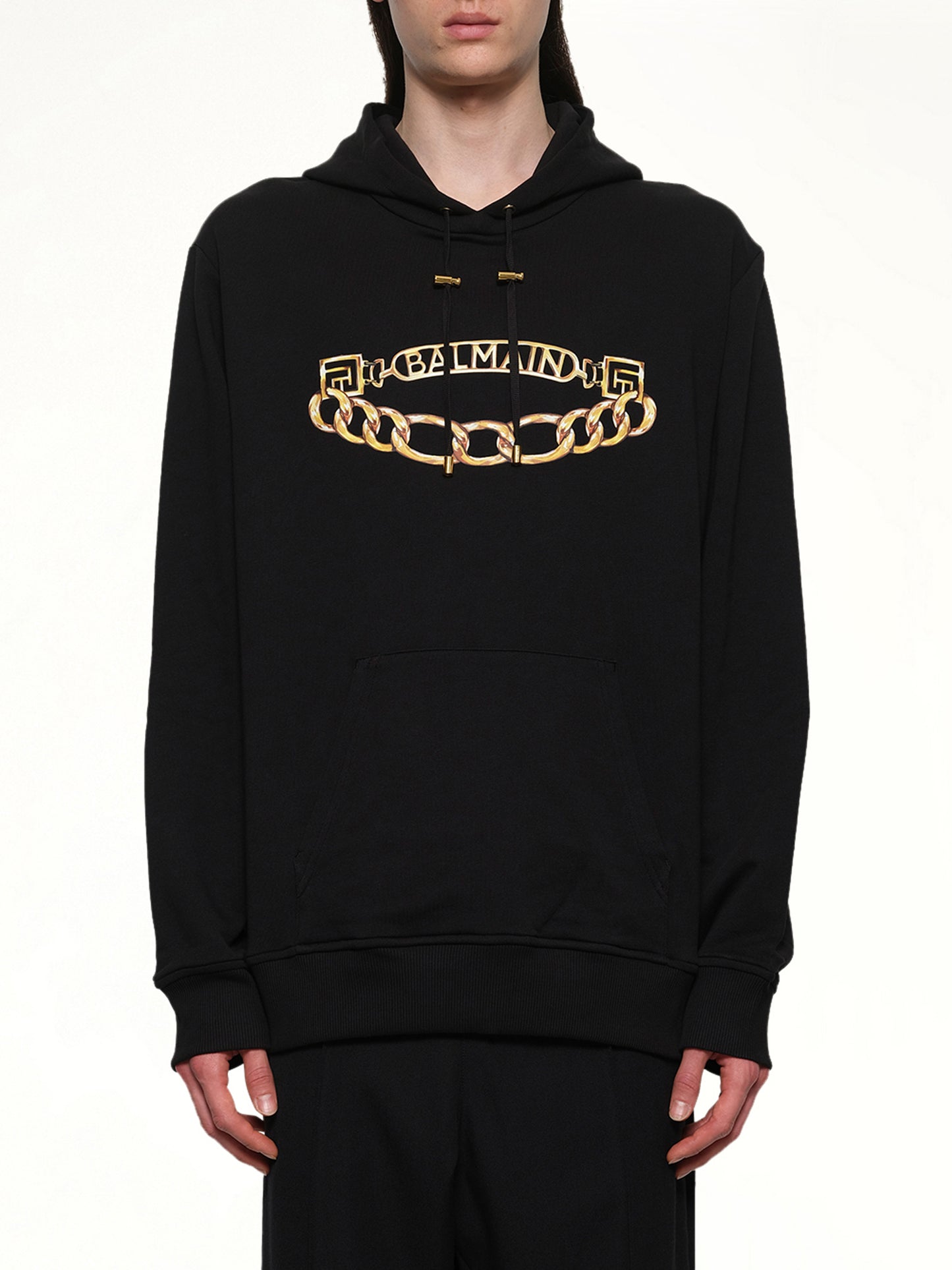 Balmain Chian Logo Hoodie in Black/Gold