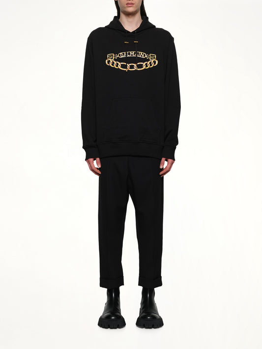 Balmain Chian Logo Hoodie in Black/Gold