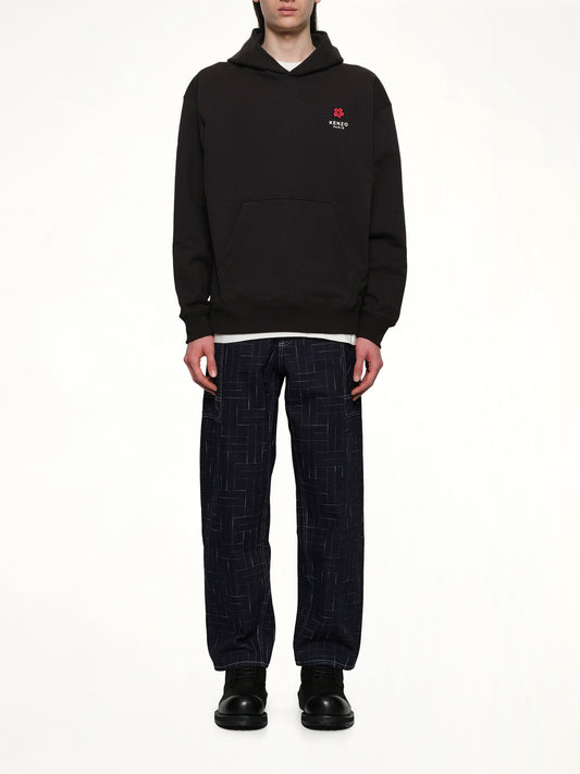 Gots Boke Flower Embroidered Oversize Hoodie in Black