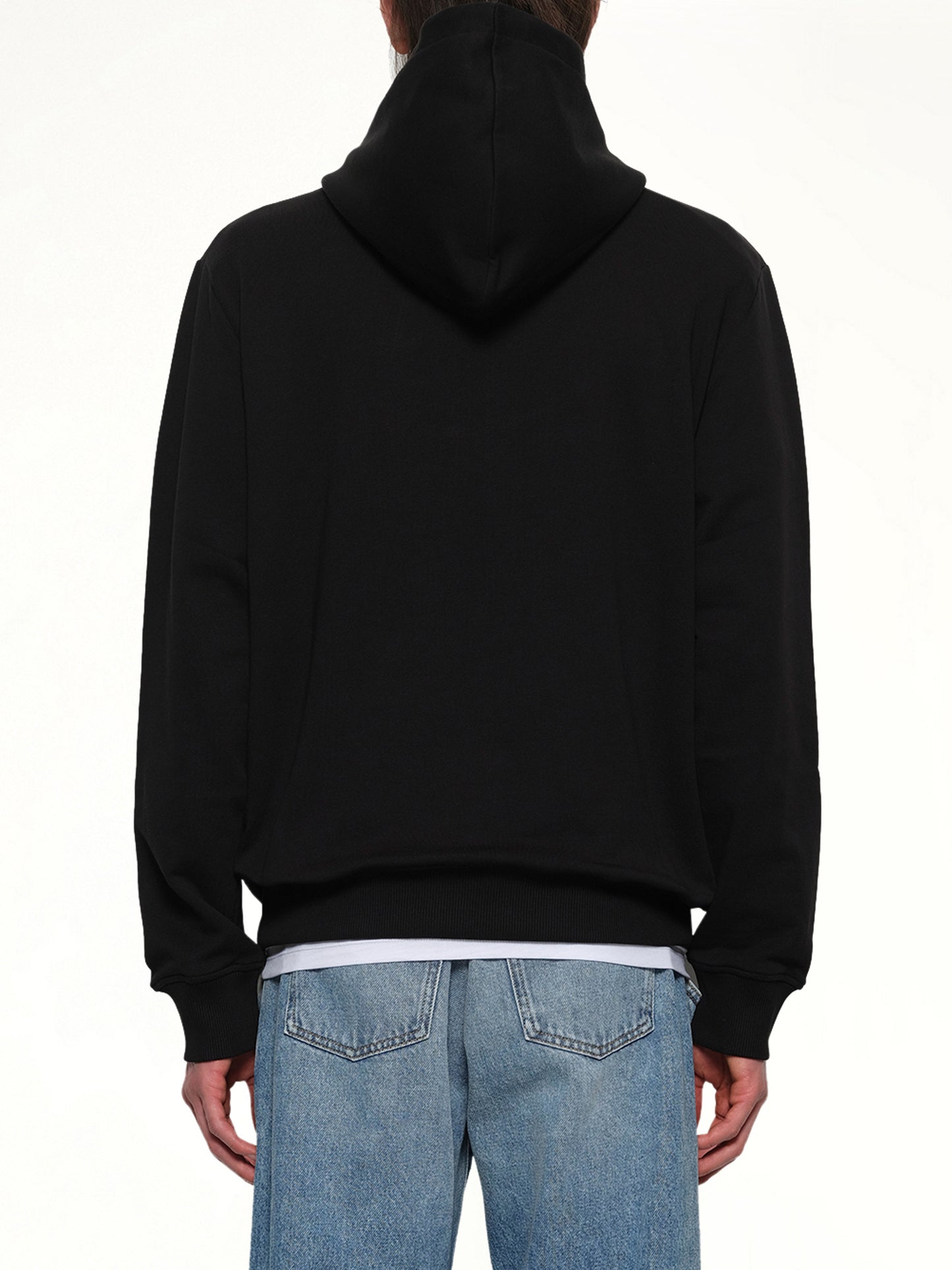 Logo Printed Hoodie in Black/White