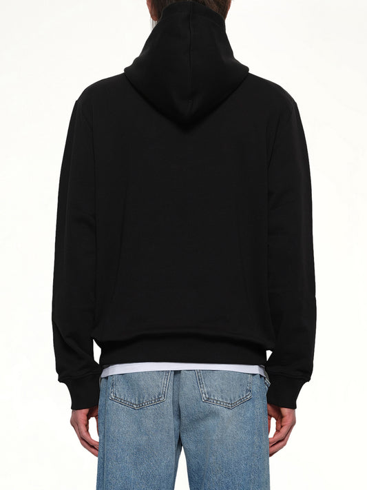 Logo Printed Hoodie in Black/White