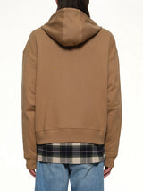 Zip-Up Hoodie in Beige/Blue