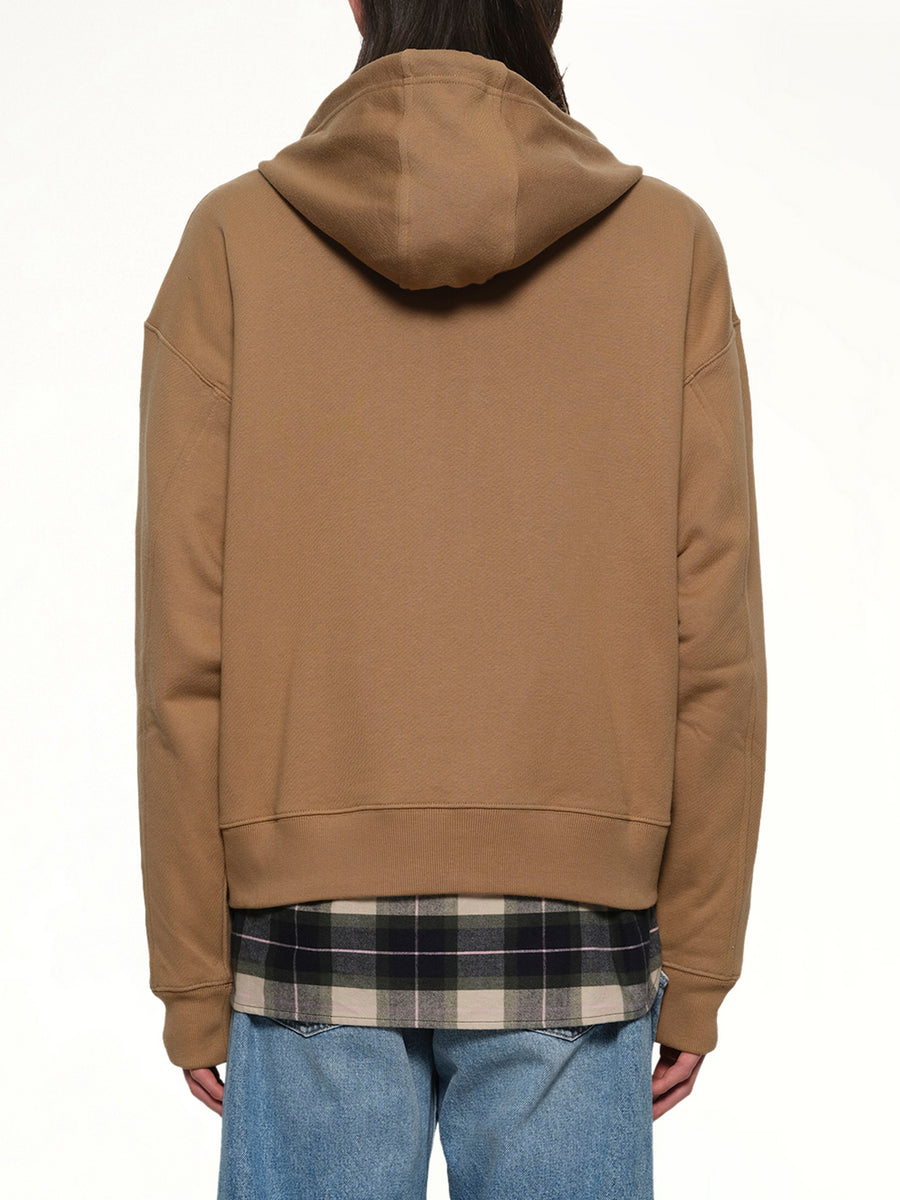 Zip-Up Hoodie in Beige/Blue