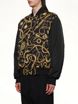 AO Chain and Monogram Reversible Jacket in Black/Gold