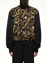 AO Chain and Monogram Reversible Jacket in Black/Gold
