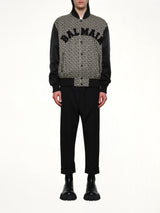 Monogram Varsity Jacket in Black/White