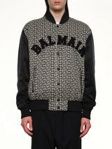 Monogram Varsity Jacket in Black/White