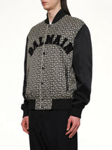 Monogram Varsity Jacket in Black/White