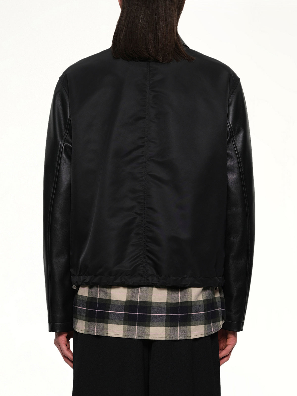 Leather Workwear Jacket in Black