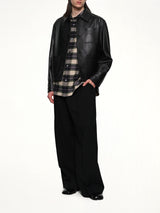 Leather Workwear Jacket in Black