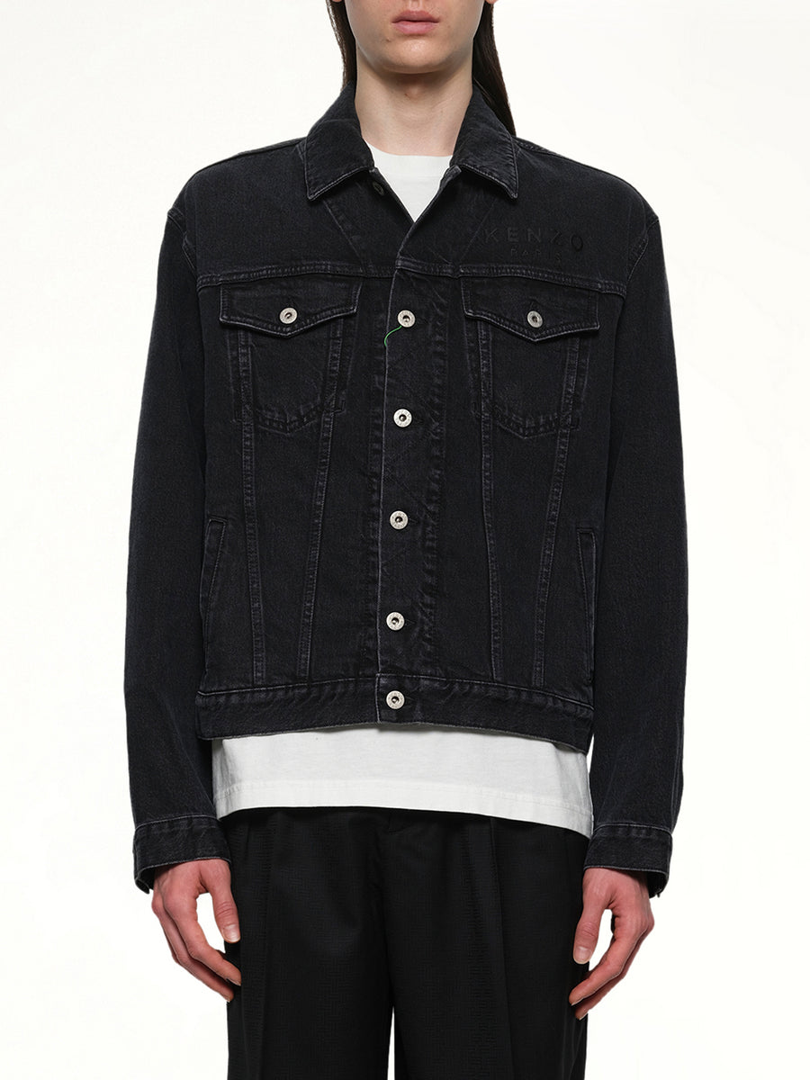 Boke Flower Trucker Jacket in Black