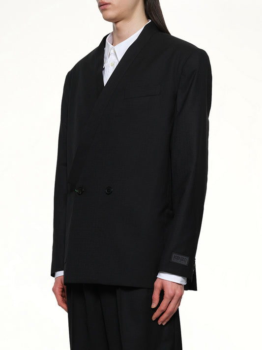 Kenzo Weave Kimono Tailored Jacket in Black