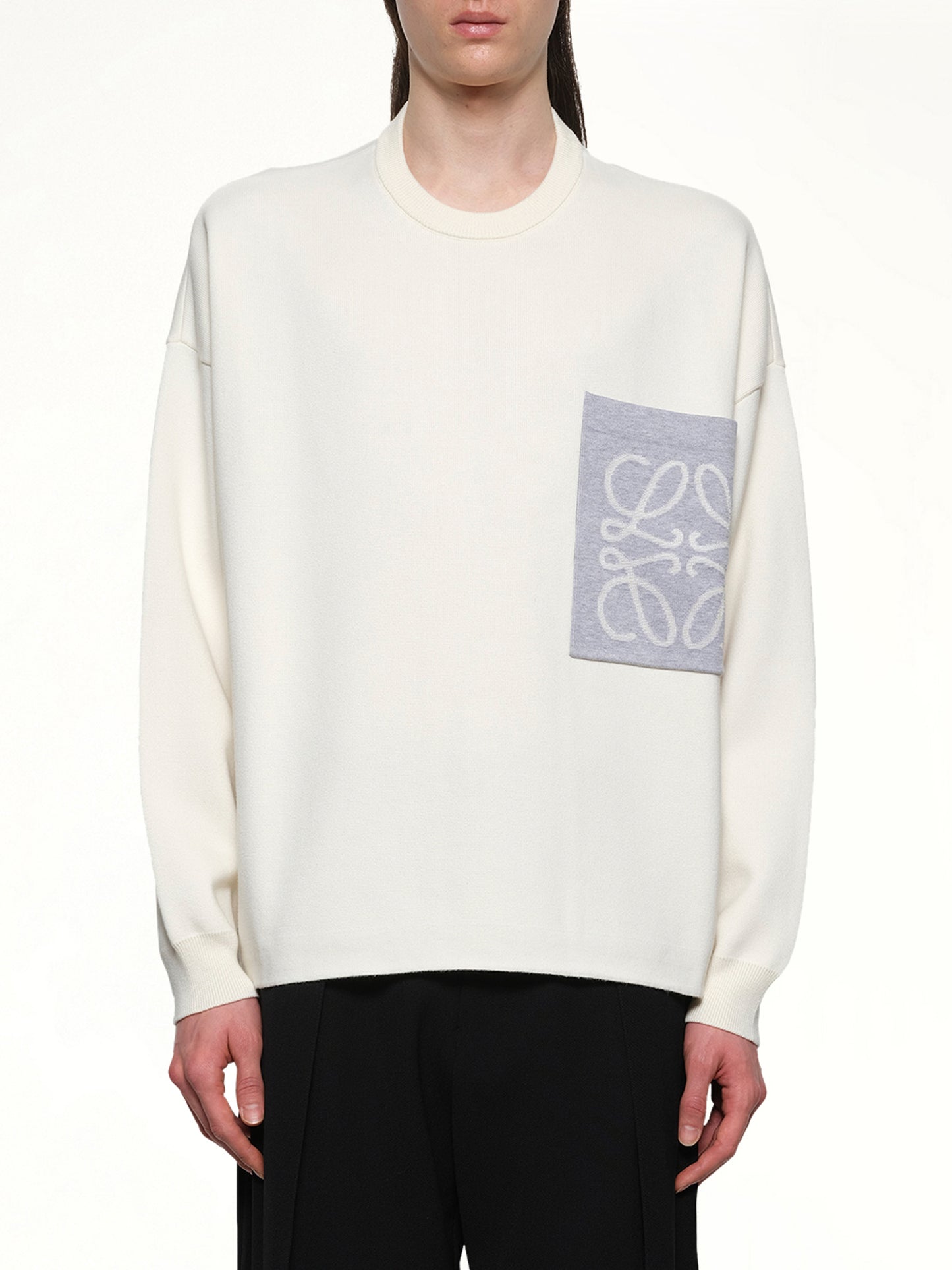 Anagram Pocket Sweater in Beige